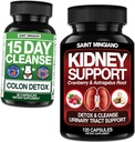 Apoyo al riñón Limpiar Detox &amp; Reparar 120 Caps - Junto con - 15 días de limpieza Silencio Colon Detox con laxante natural