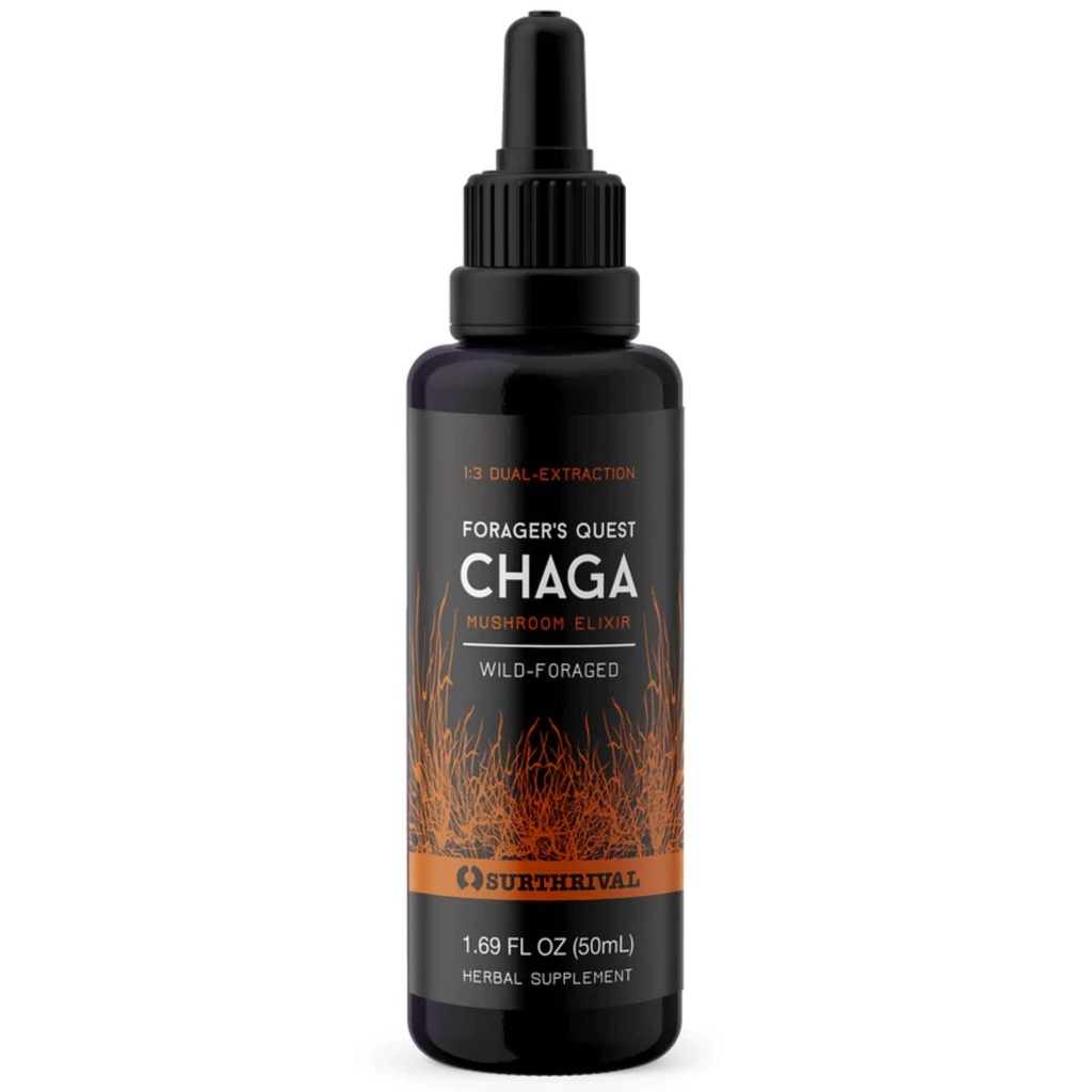 Surthrival: Chaga Mushroom Extract Forager's Quest, 50 mL, Destacando la Immune-Boosting de la Naturaleza, Anti-Viral, Anti-Fungal Medicinal Mushroom