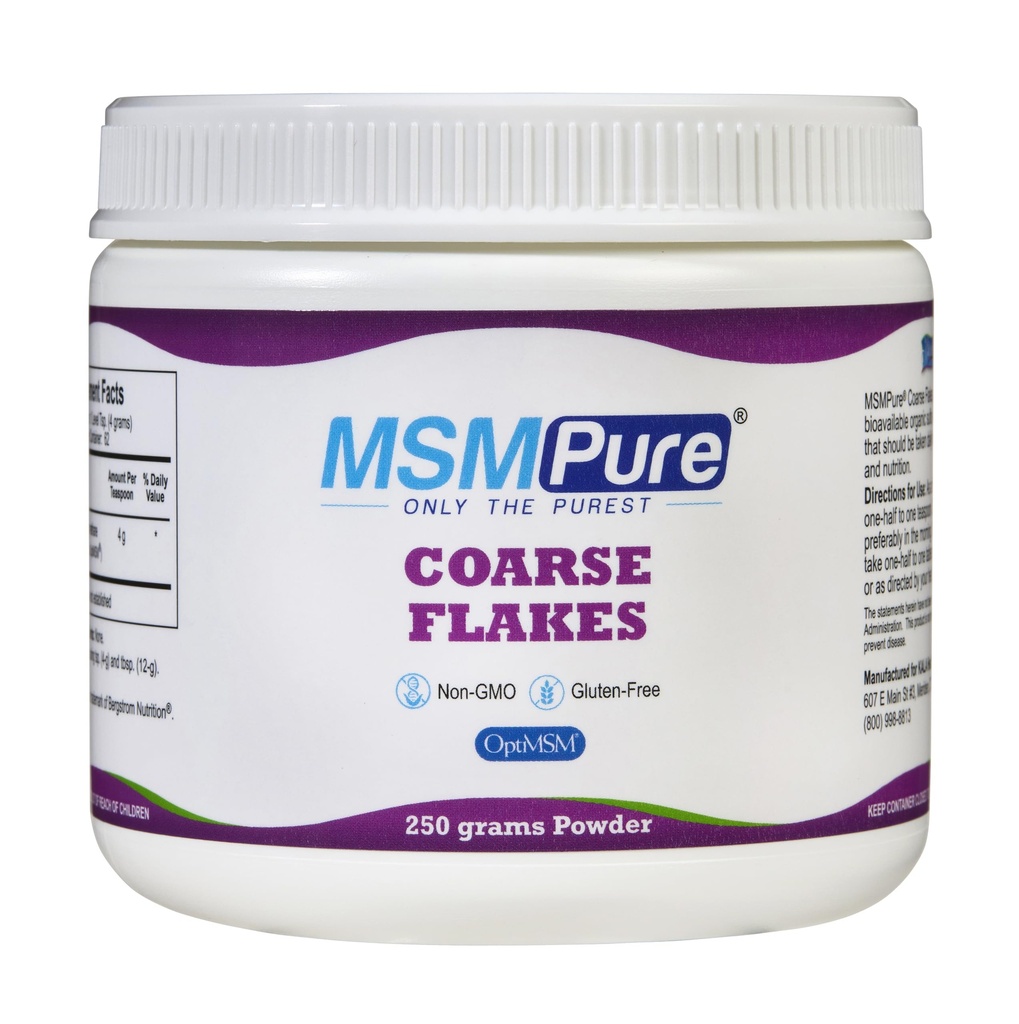 KALA HEALTH MSMPure Coarse Flakes MSM Powder – US-Made MSM for Joint Health, Skin Appearance, and Hair & Nail Support – 8.8 oz, Organic Sulfur