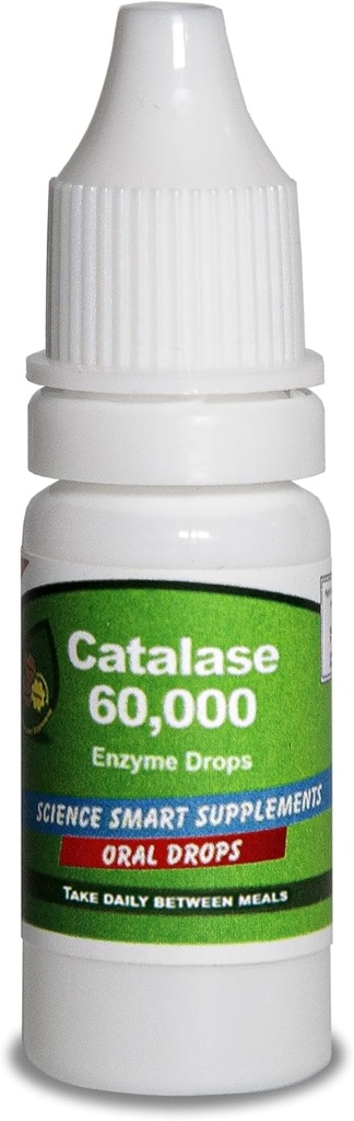 Catalase 60,000 - Science Smart - Unique - Highest Potency Full Absorption Enzyme Suplemento. 31 dosis para 1 mes de uso. (10mL).