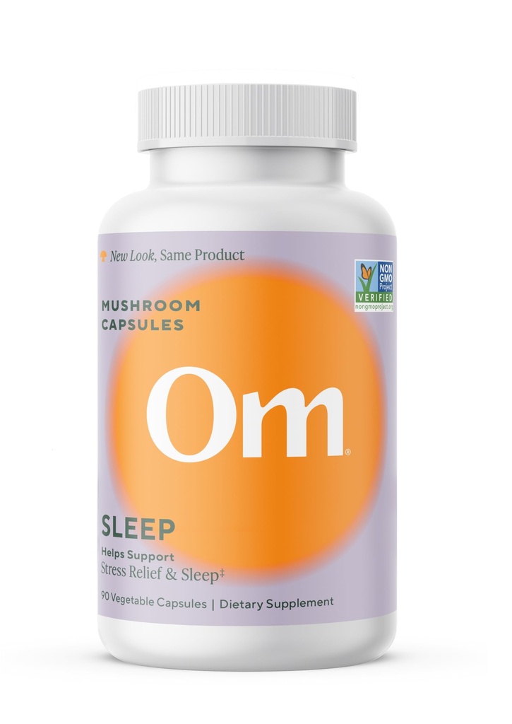 OM Mushroom Superfood Sleep Mushroom Capsules Superfood Suplemento, 90 Cuenta, 30 Días, Reishi, GABA, L-Theanine, Melatonin for Rest &amp; Sleep Quality Superfood Suplemento
