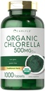 Carlyle Chlorella Tablets Orgánico 500 mg TENIDO 1000 Conde TEN VÉGICO Vegetariano, No GMO y Gluten Suplemento Libre
