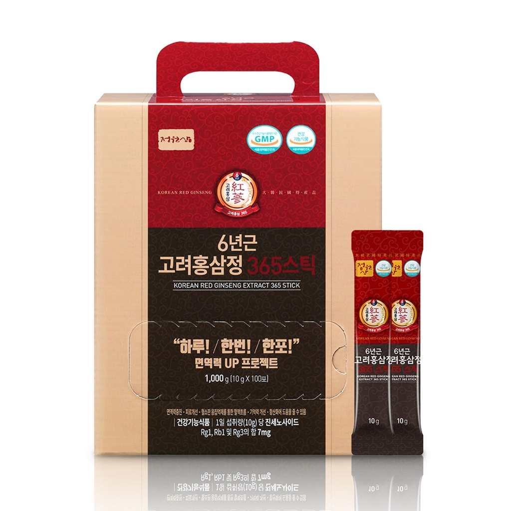 6 años Coreano Red Ginseng 365 latitud 100 Sticks ← Vegan tención 7mg Ginsenosides Per Stick
