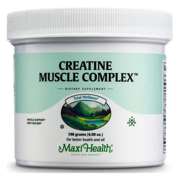 Maxi-Health Monohydrate Creatina Para Masa muscular Con L-Taurina y Polvo Ribose - Suplemento Nutricional Para Pre y Post Workout