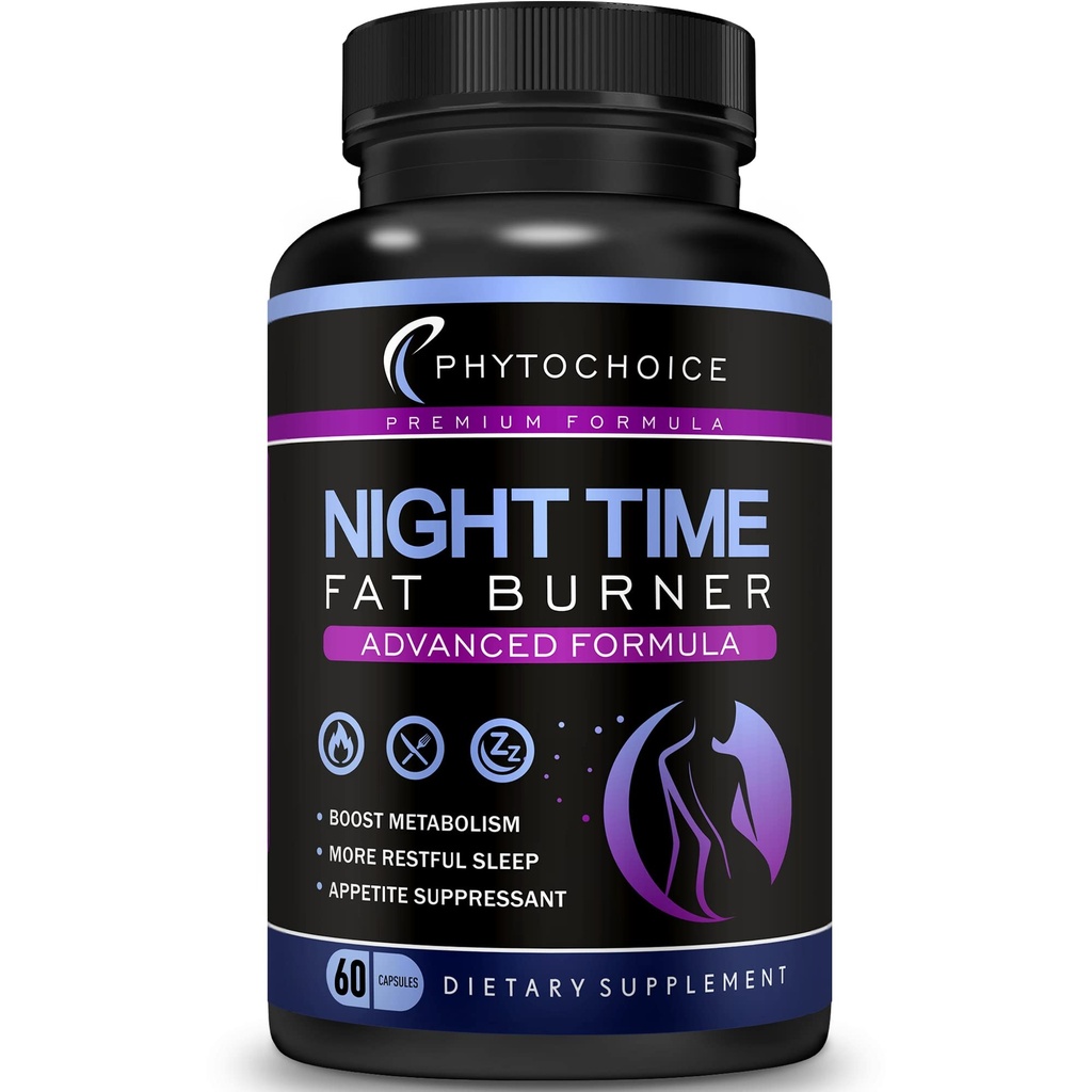 Píldoras de pérdida de tiempo nocturno para mujeres-Carb Blocker Appetite Suppressant with Melatonin-Fat Burner Diet Pills That Work Fast for Women-Nighttime Metabolism Booster-Made in USA-1 Pack