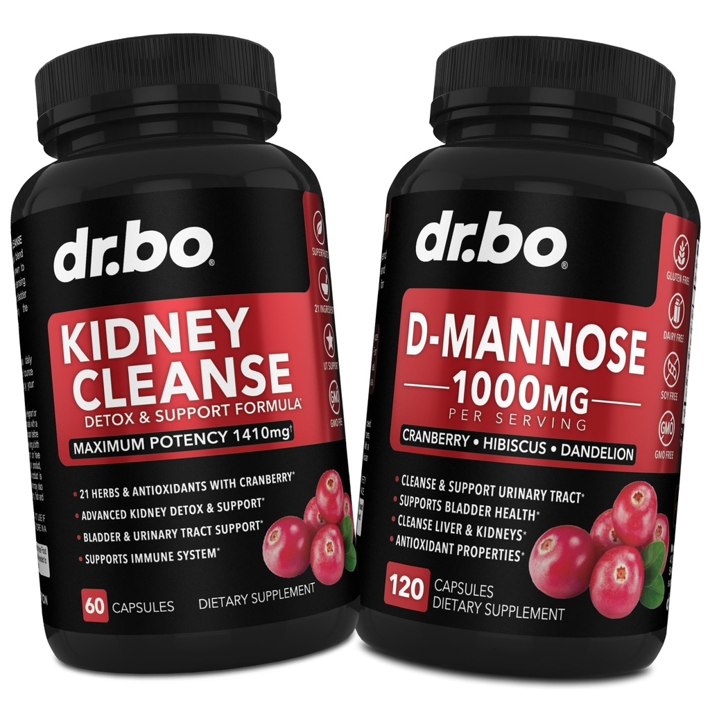 Suplementos de la manguera del riñón - Suplemento de la manguera del riñón, D-Mannose 500mg 1000mg Capsules - DMannose &amp; Natural Cranberry para apoyar los riñones, la vejiga &amp; Urinary Tract Health Supplements