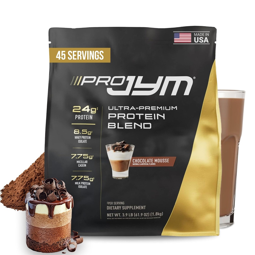 Pro JYM Chocolate Mousse Protein Powder - Whey Protein Isolates, Casein, " Milk Protein, Lean Muscle Building for Men ' Women, JYM Supplement Science, 45 Servings