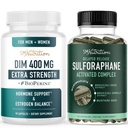 Complejo Sulforaphane &amp; 400mg Suplemento DIM para el equilibrio de estrógeno mejorado para las mujeres ← Avanzado Microlet Hormona Balance Suplemento (60 Servings) con DIM de fuerza adicional (90 Servings)