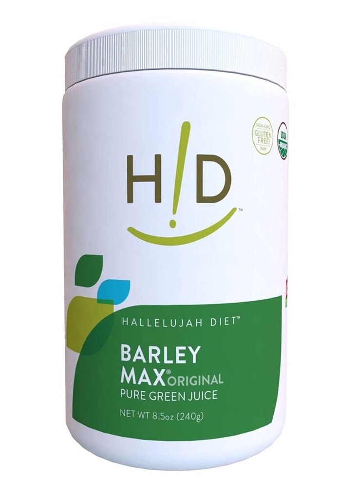 Aleluya Dieta Orgánica BarleyMax - Barley Grass Juice y Alfalfa Juice Powder, Fórmula Vegan, Suplemento dietético de base vegetal, Productos alimenticios de salud, Original, 8.5 Unce Bottle (60 Day Supply)