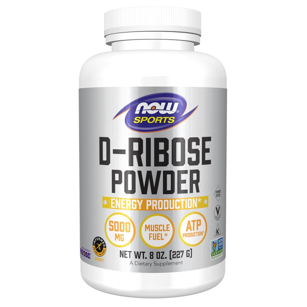 AHORA Foods Sports Nutrition, D-Ribose Powder 5,000 mg, Certified Non-GMO, Energy Production*, 8-Ounce