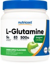 Nutricost L-Glutamine Powder Supplement (Gran Apple) 500g - Gut Support, 5 Gramos por Serving, Endulzado con Stevia - Gluten Free, Non GMO