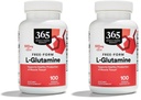 Mercado completo de alimentos, L Glutamine 500Mg Veggie Caps, 100 Cuenta (Pack of 2)