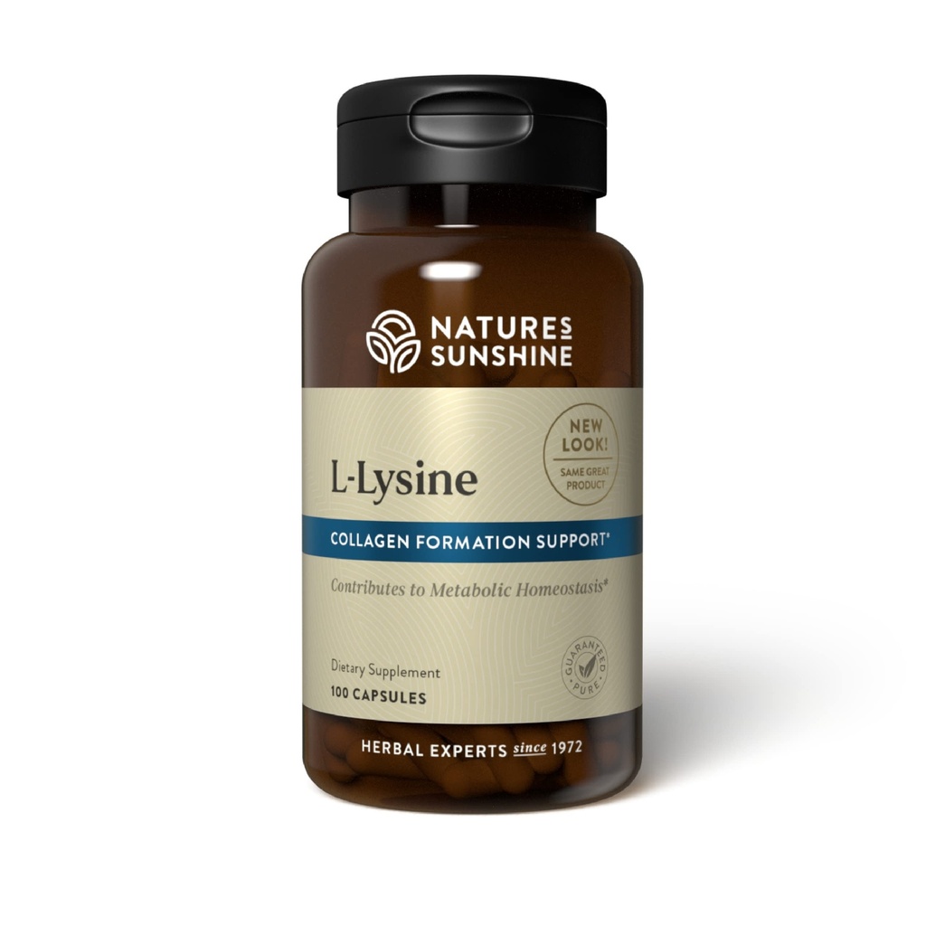 Sunshine L-Lysine de la naturaleza, 100 cápsulas TENIDO Aminoácidos esenciales cápsulas con 474 mg de clorhidrato de L-Lysine para ayudar a su cuerpo a controlar el equilibrio ácido y alcalino