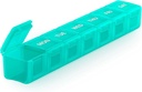 Sukuos Extra Large Weekly Pill Organizer, 7 Day Daily Pill Box Artritis Friendly, Silkscreen Printed Medicine Container with Clear Lid for Vitamins, Fish Oils or Supplements (Cyan)