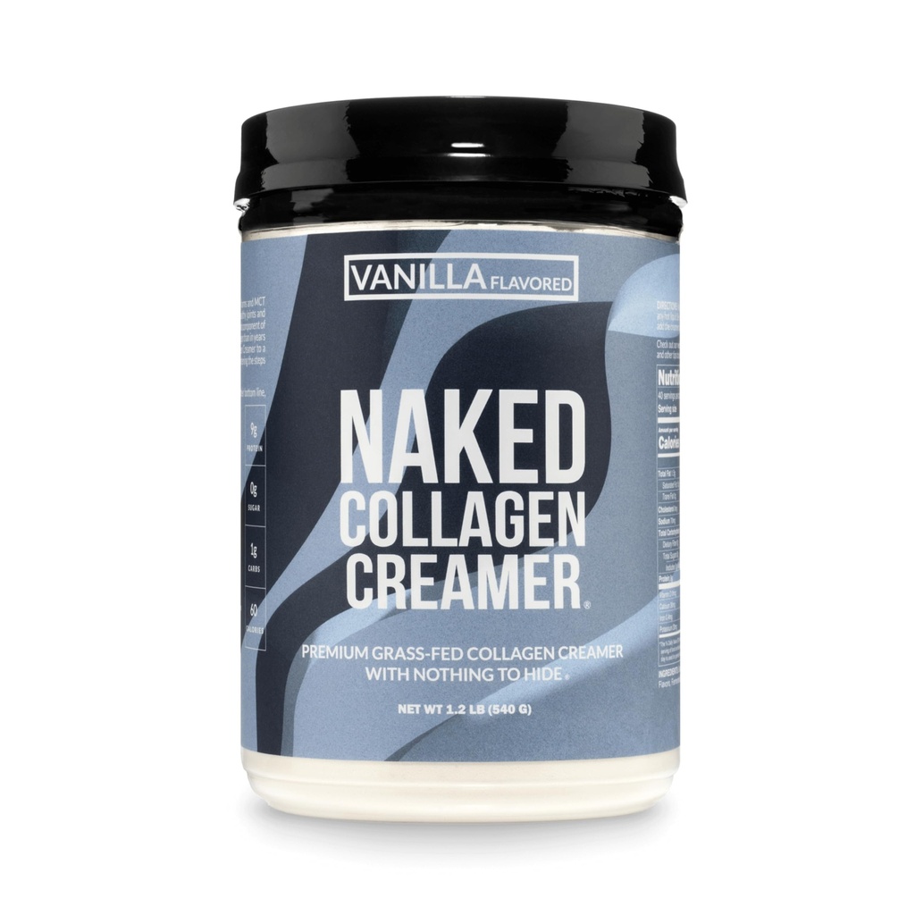 Cremador de café colágeno desnudo - Crema de colágeno de vainilla para el café - sin lácteos, sin gluten, sin GMO - Soporte Pelo, piel y uñas - 40 piezas
