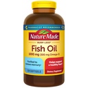 Nature Made Burp Less Fish Oil Omega 3 Suplementos, 1000 mg Softgels, Omega 3 Suplementos de aceite de pescado para el corazón saludable, 320 Softgels, 160 Day Supply
