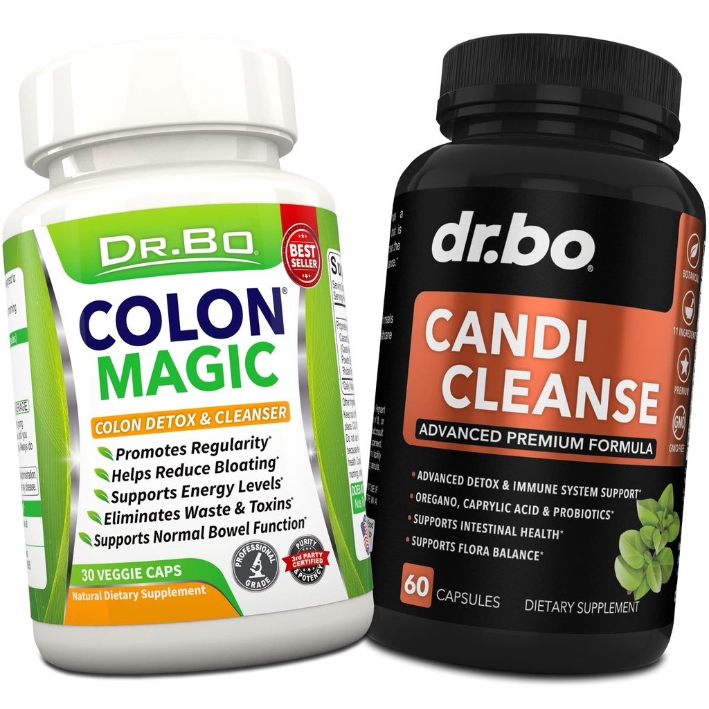 Colon Cleanse Candi Detox Fórmula - Natural Bowel Cleanser Pills for Intestinal Bloating & Anti Overgrowth Cleansing for Women &amp; Hombre - Daily Constipation Relief Supplement Gut Stomach Balance Control