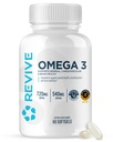 Revive MD Omega 3 Fish Oil Supplements for Men &amp; Women – Softgels with EPA & DHA Fatty Acids for Healthy Skin & Joints, Heart & Brain Support – Vegan-Friendly, Gluten-Free (120 Softgels, 60 Servings)