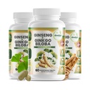 GreeNatr Ginko Biloba &amp; Panax Ginseng Supplement - Red Ginseng Brain Supplement for Memory and Focus - Ginkgo Biloba Supplements for Good Vision, Immune System and Improved Blood Flow - 3 Bottles