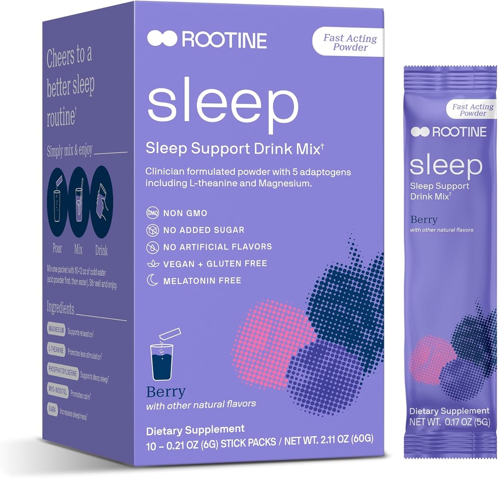 Suplemento de sueño, Melatonin-Free Magnesium Calm Powder, GABA, L-Theanine, Myo-inositol, Calm Sleep Drink Mix to Help Relax, Sleep Powder, Magnesium Powder para dormir, Super Calm Drink Mix 24pk