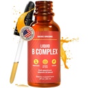 Vitamina B Complejo Liquid Drops - Fuerza Sublingual Fórmula, maximiza la absorción " Boosts Energy - B1, B2, B3, B5, B6, B7, B9, B12 - Suplemento natural vegano para la inmunidad (B Complex)
