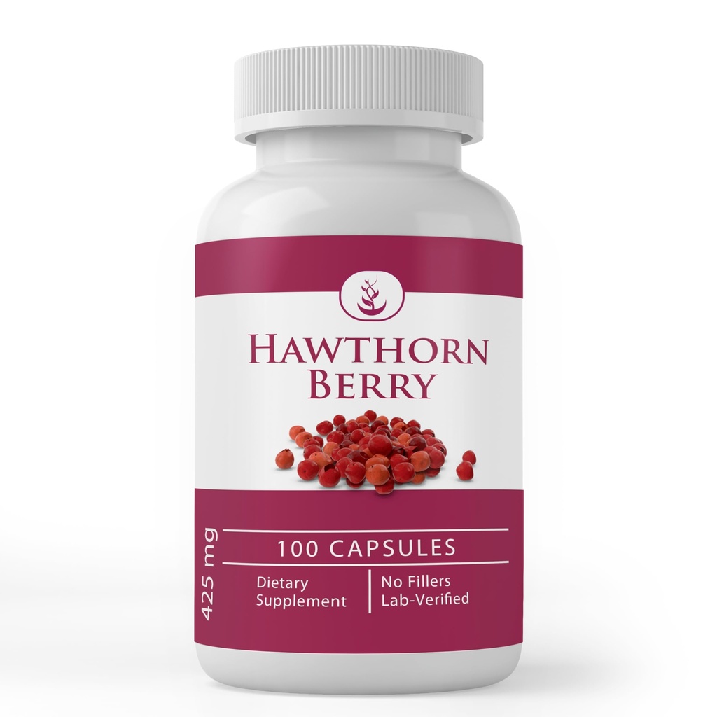 PURE ORIGINAL INGREDIENTES Hawthorn Berry, (100 cápsulas) Siempre puro, sin aditivos ni artillería, Lab Verified