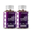 Vitamatic Iron 65 mg Gummies Suplemento para Hombres Mujer - 60 Gummies Vegan - Gran Tasting Iron Gummy Vitaminas con Vitamina C (2)
