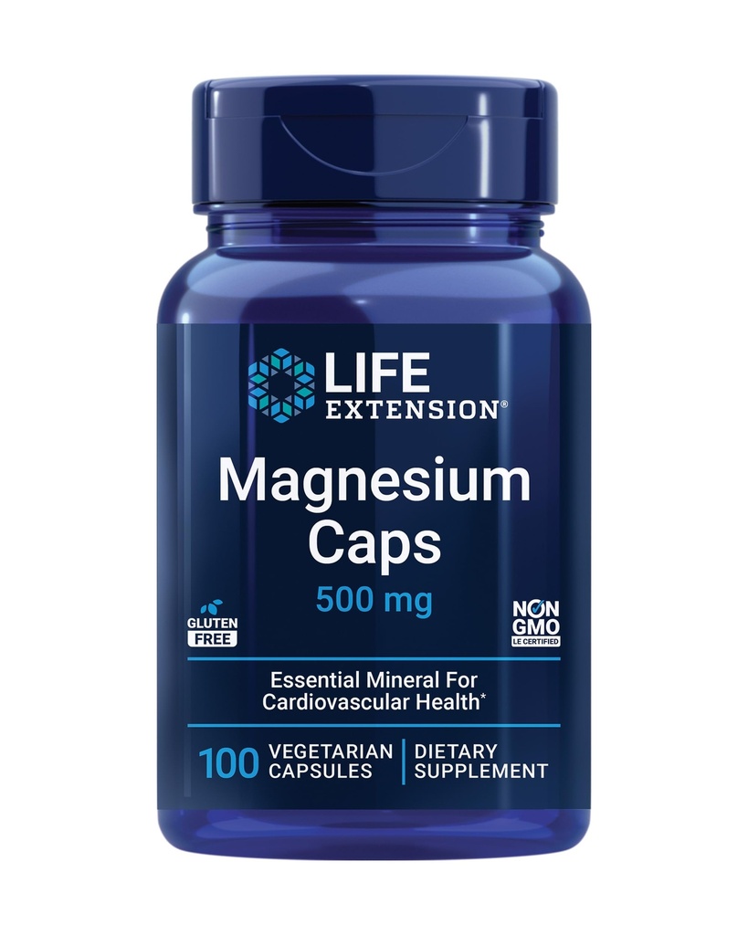 Ampliación de vida L-Glutamina 500mg y Magnesio 500mg Capsules Bundle, Aminoácidos y Suplementos Minerales, 200 cápsulas vegetarianas