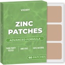 Patches de zinc (Pack of 60) - 100% Natural Patch for Women and Men - con Biotin - Immune & Body Support - Fórmula mejorada