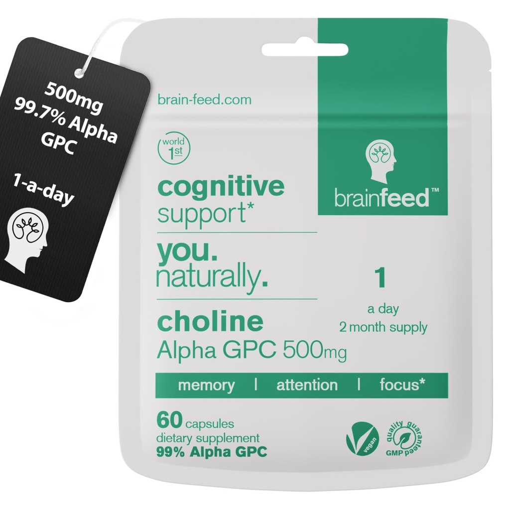 Acetylcholine Suplemento Silencio 99% Alpha GPC Capsules (60) Silencio 1-a-Day Silencio Memoria, Focus Concentration Nootropic Brain Supplement  Acetylcholine Precursor ← Alpha GPC Powder in Capsule ← Lab-Tested