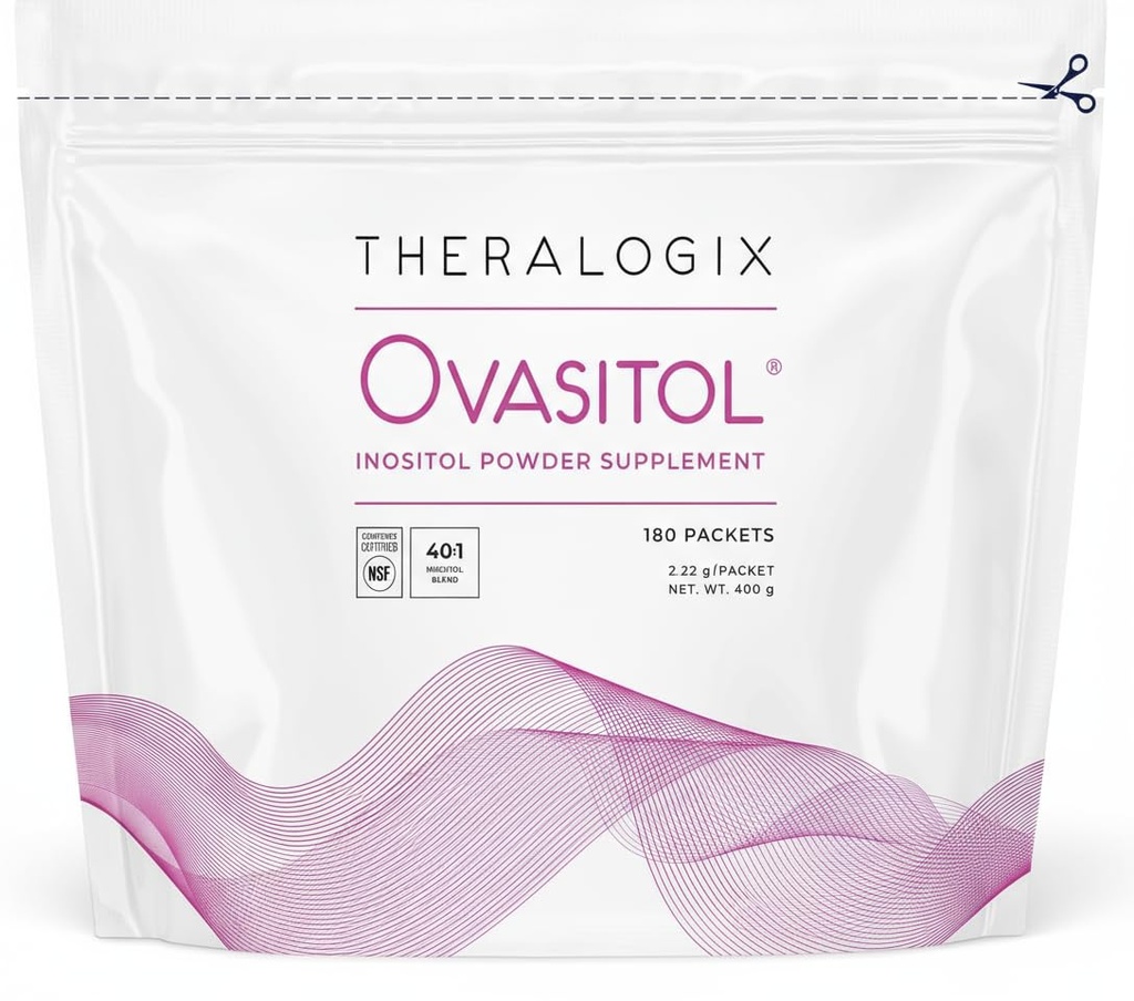 Theralogix Ovasitol Inositol Powder Packets - 90-Day Supply - Myo-Inositol ' D-Chiro Inositol for Hormone Balance " Ovarian Function Support* - NSF Certified - 180 Packets