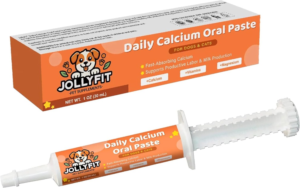 Calcio Oral para Perros Afectados &amp; Gatos, Calcio de Aceleración Rápido para Perros, Apoyo al Trabajo Afectante y Producción de Leche, Enhances Colostrum para cachorros, Suplemento diario de calcio para mascotas - 1 oz