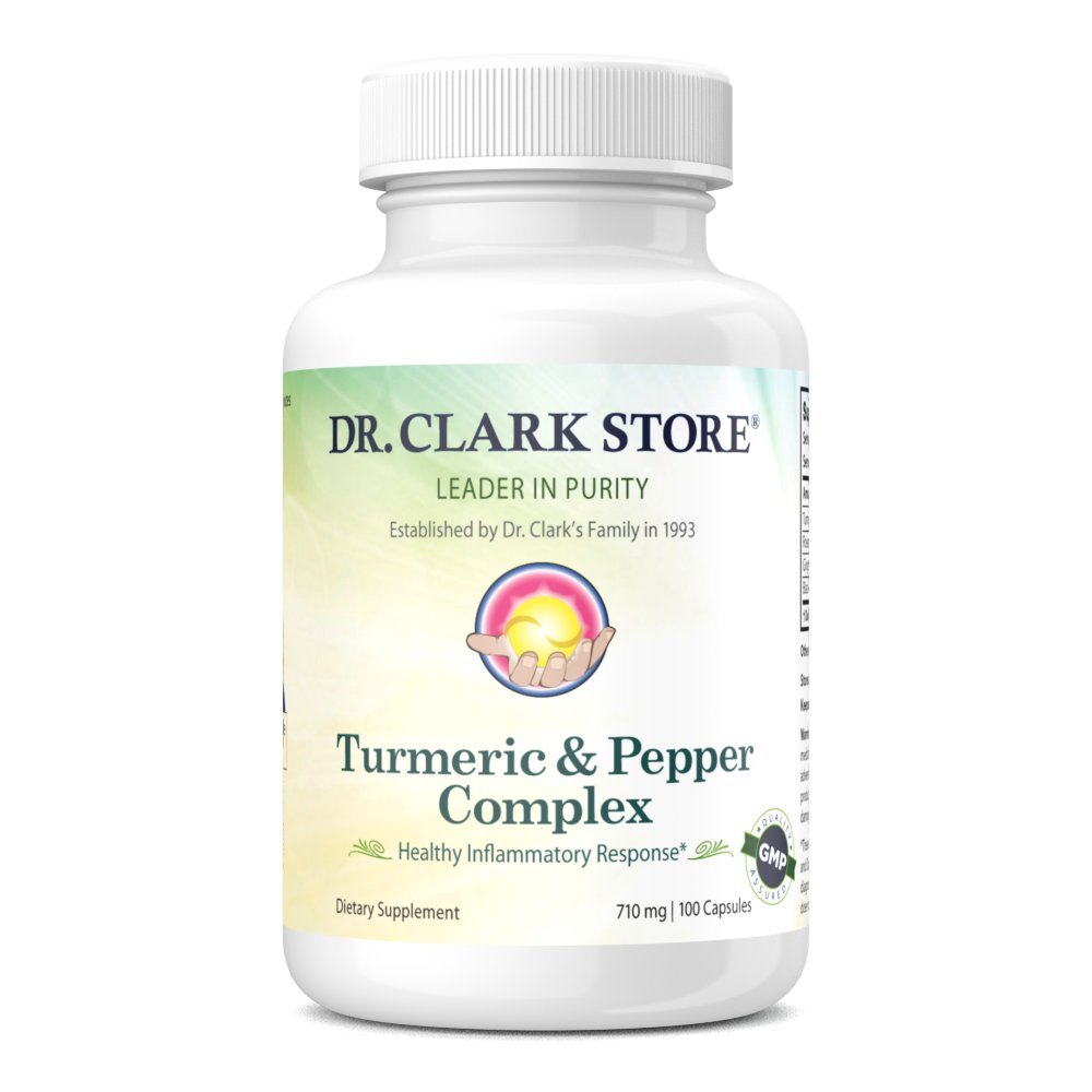 Dr Clark Store Turmeric " Black Pepper Extract – 710mg, 100 cápsulas, Immune Support, Antioxidante, Digestion Health Supplement for Adults