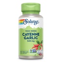 SOLARAY Cayenne Ajo 540 mg - Cayenne Pepper y suplementos de ajo con Capsaicina - Suministro de 40.000 Unidades de Calor - Proyecto no GMO Verificado, Vegan, Garantía de 60 días - 100 Servimientos, 100 VegCaps