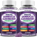 Apoyo diario para niños y adultos* con Sambucus Elderberry, Zinc, Vitamina C, D3, B6, B12, Plus - Suplemento dietético - 140 Condes