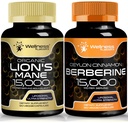 WELLNESS LABSRX Lions Mane Capsules y Berberine Capsules