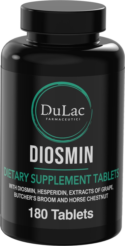 Dulàc - Diosmin Hesperidin 1000mg Suplemento dietético 180 Tabletas, Enriquecido con Extracto de Castaña de Caballo y Carnicerías Broom