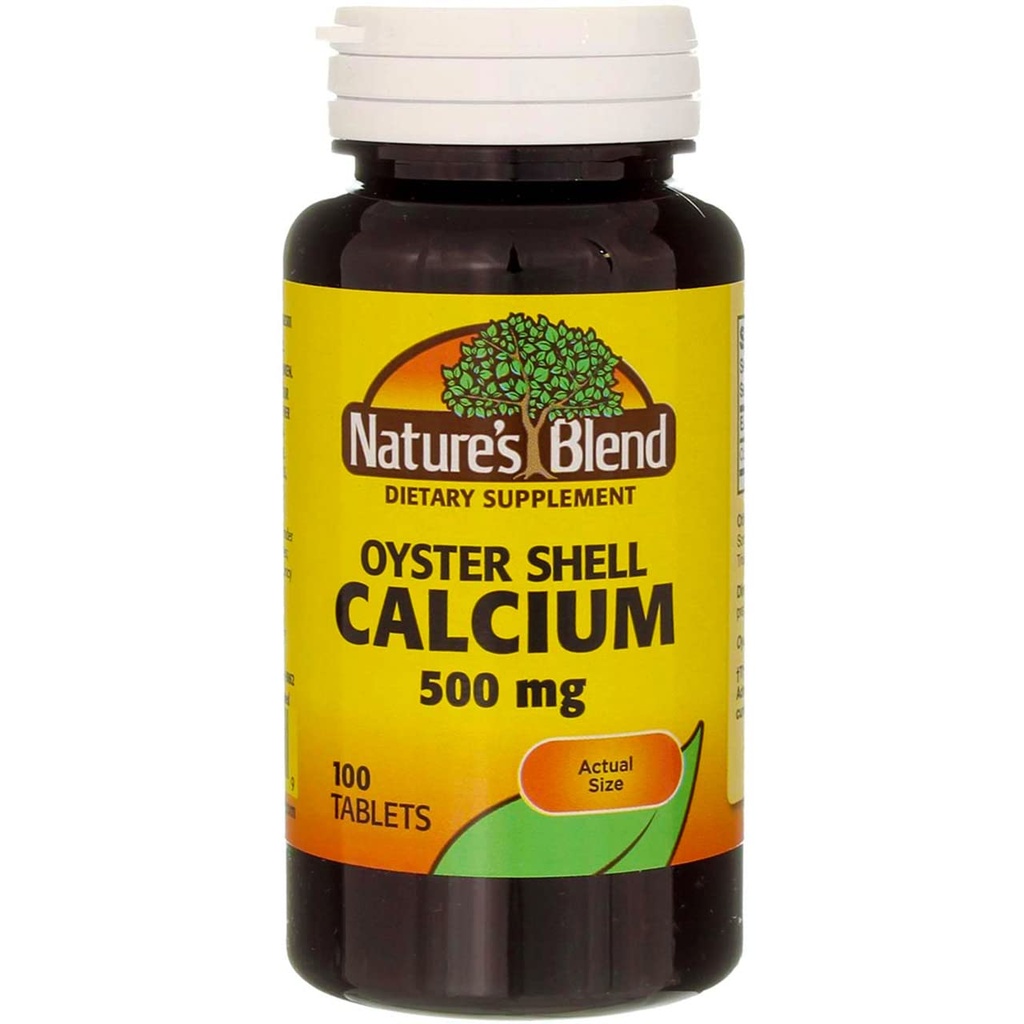 Calcio de ostras Blend de la naturaleza 500 mg Tabletas - 100 ct, Pack de 2