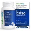 NatureCity True-Osteo Plant-Based Supplement for Bone Strength ← AlgaeCal Calcium &amp; Magnesium, Plant-Based Vitamin D3, Vitamina K2, Silicio Sobre Stomach (120 Veggie Capsules)