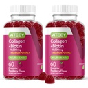 Viteey Collagen Gummies with Biotin Gummies for Hair Skin and Nails Vitaminas - Biotina y Collagen Suplementos para Hombres Mujer - Vegan, Gluten-Free – 120 Con