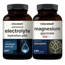 NatureBell Magnesium Glycinate Capsules 500mg &amp; Advanced Electrolyte Hydration Pills Bundle Pack