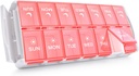 Organizador de píldoras semanales de tookMag 2 veces al día, Easy Fill AM PM Pill Box, Capacidad grande Rellene rápidamente 7 días Pill Cases for Pills/Vitamin/Fish Oil/Supplements (Patent Registered)
