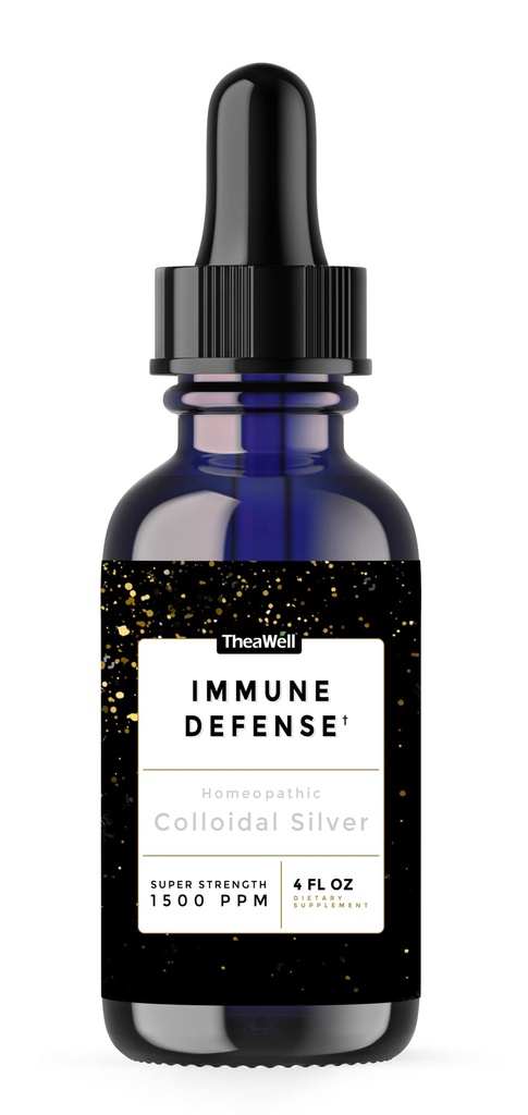 Colloidal Silver 1500 PPM, Concentración de Super-Strength, Defensa Inmune, Proteína de Plata Mild de Alto Grado (4.00 Fl Oz, 4.00, Fl Oz) por TheaWell