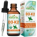 Por qué no la vitamina orgánica natural D3 K2 (MK-7) gotas líquidas, 5000 UI de D3 sublingual con aceite de MCT de coco, para huesos fuertes y dientes, corazón y apoyo inmunológico