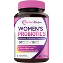 Recetas del doctor Probiótico de Mujeres, 120 Caps 50 Billion CFU 16 Strains, con Arándano Orgánico, Vaginal Inmunitario Digestivo &amp; Salud urinaria, Estable de Estante, Delayed Release, No Soy Gluten Dairy