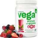 Vega Protein y Verdes Protein Powder, Berry - 20g Planta base Protein Plus Veggies, Vegan, No GMO, Pea Protein para Mujeres y Hombres, 1.2 libras (Packaging May Vary)