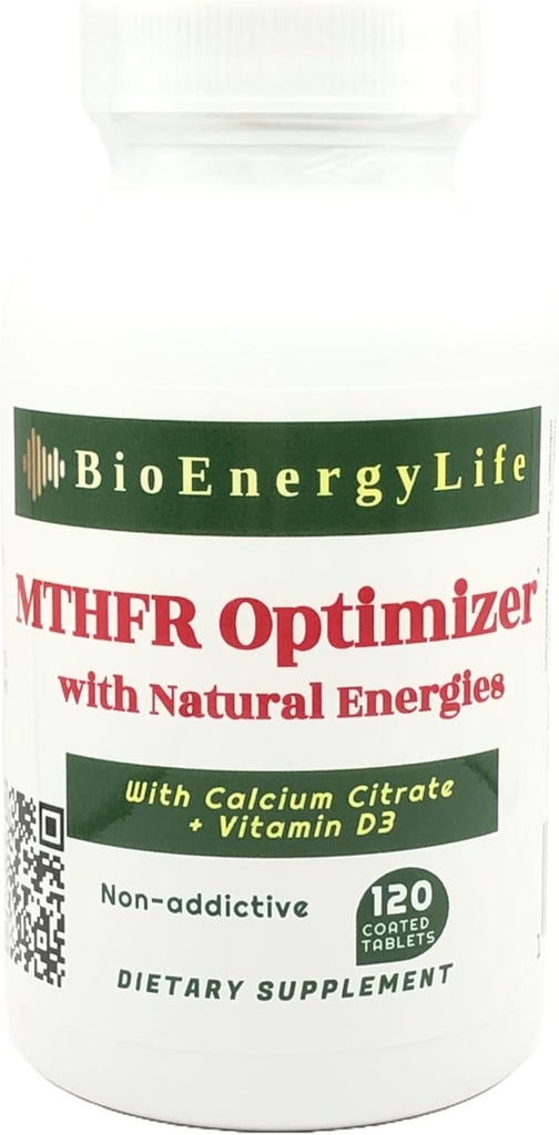 MTHFR Optimizer - 120 Tablets - con frecuencias naturales del MTHFR, MTR y MTRR para apoyar la metilación, 5-MTHF y la producción de B12