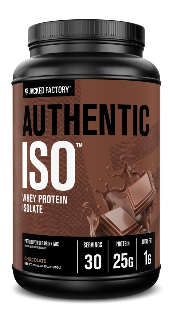 Fábrica Jacked Authentic ISO Grass Fed Whey Protein Isolate Powder - Bajo Carb, no GMO Muscle Building Protein w / No Fillers, Post Workout Recovery, Chocolate