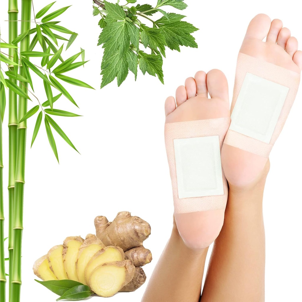 Limphatic Drainage Ginger Foot Pads 50 Pads - Ginger Oil Foot Patches Deep Cleansing Sleep Aids Aliviar estrés y fatiga Mejore la calidad del sueño