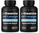 NutraChamps L-Theanine 200mg Capsules, Double-Strength L-Theanine Liquid with Vitamin D3, Organic Coconut Oil, 120 Vegan Capsules (Pack of 2)